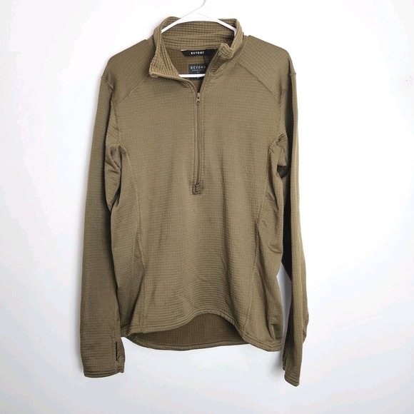 Beyond Clothing Krios Pullover Mens Size L 1/2 Zip Power Grid Coyote Brown USA - Picture 1 of 9